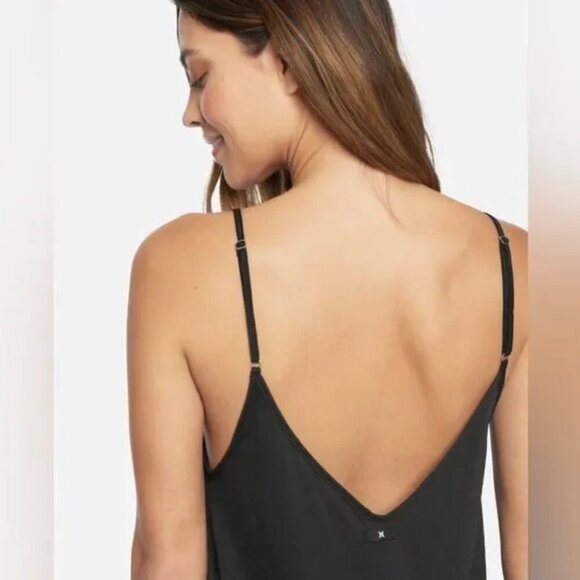 Hurley Mini Dress Coverup Black Size Large Beach Pool Swim NEW - Picture 4 of 13